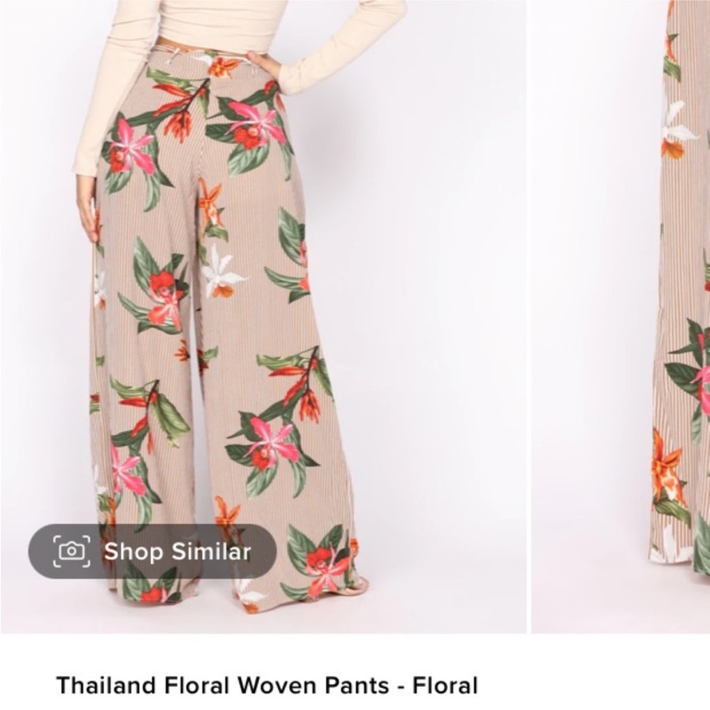 Thailand Floral Woven Pants - Multicolor